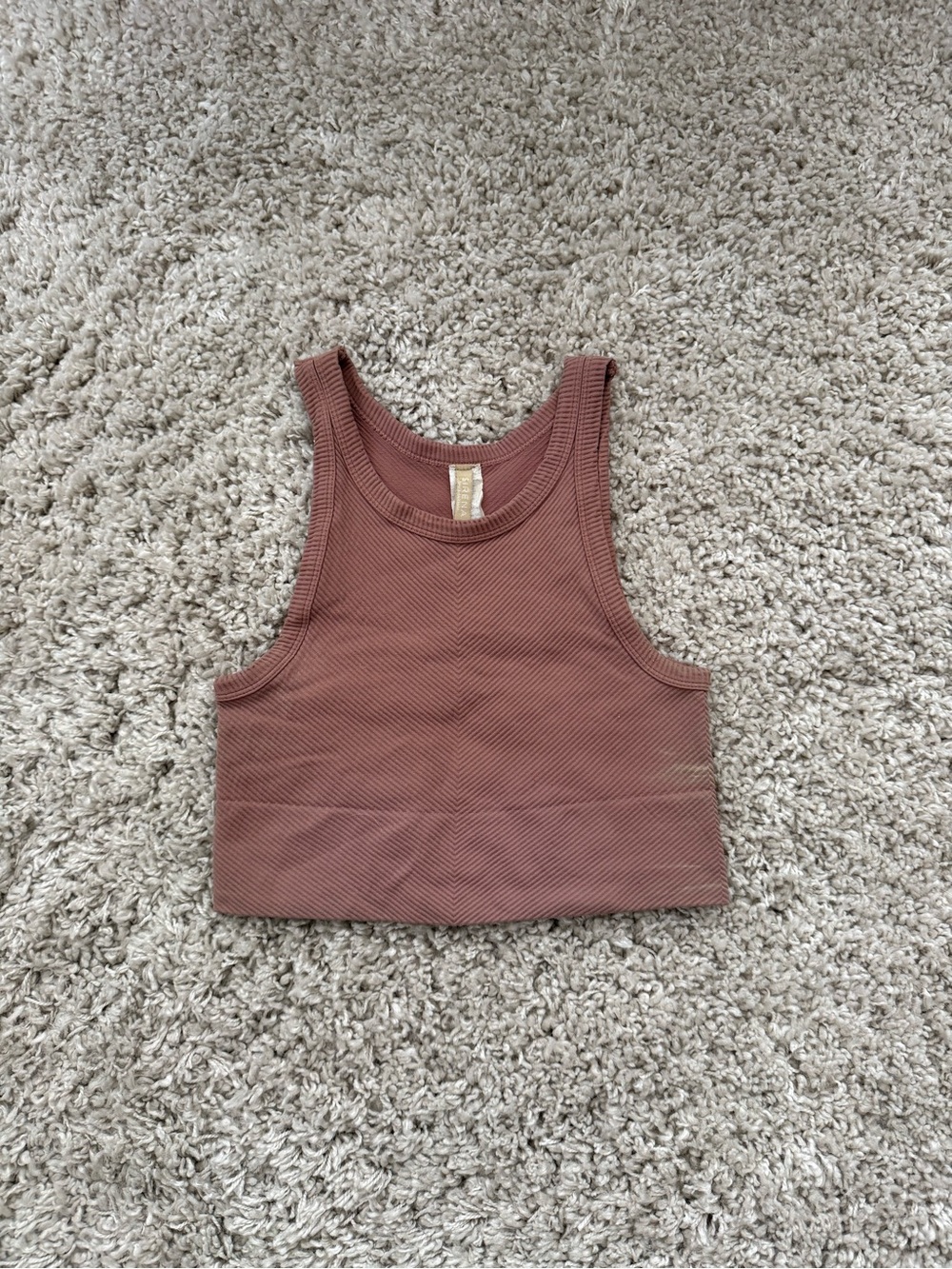 Nikibiki Ribbed Crop Tank - Dusty Mauve